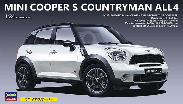 Brytyjski samochód Mini Cooper S Countryman ALL4, plastikowy model do sklejania Hasegawa CD21 w skali 1:24.-image_Hasegawa Hobby Kits_CD21_1