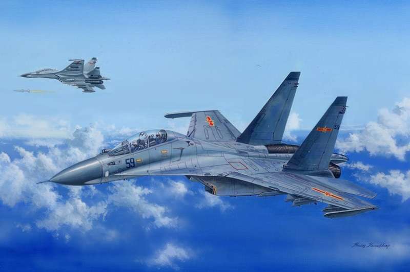 Wielozadaniowy samolot konstrukcji rosyjskiej Suchoj Su-30MKK Flanker G, plastikowy model do sklejania Hobby BOss 81714 w skali 1:48-image_Hobby Boss_81714_1