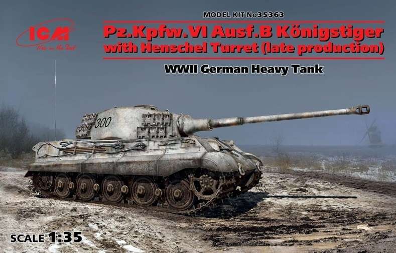 Niemiecki czołg ciężki Panzerkampfwagen VI Ausf.B Tiger II, plastikowy model do sklejania ICM 35363 w skali 1:35.-image_ICM_35363_1