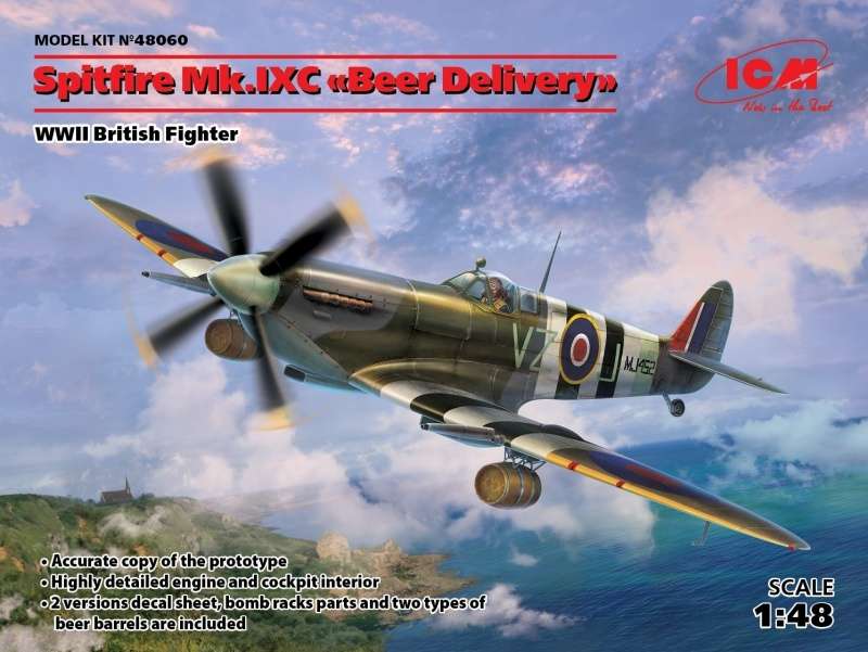 Brytyjski myśliwiec Spitfire Mk. IXC, plastikowy model do sklejania ICM 48060 w skali 1:48-image_ICM_48060_1