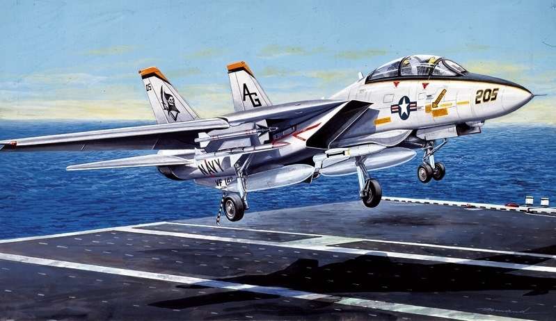 Model amerykańskiego myśliwca naddźwiękowego F-14A Tomcat, plastikowy model do sklejania Italeri 1156 w skali 1/72.-image_Italeri_1156_1