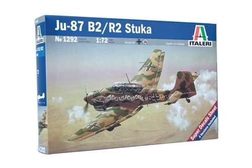 Niemiecki samolot bombowy Junkers Ju 87 B-2/R-2 Stuka, plastikowy model do sklejania Italeri 1292 w skali 1:72-image_Italeri_1292_1