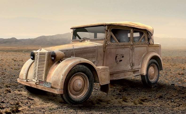 Model włoskiego samochodu wojskowego Fiat 508 CM Coloniale, plastikowy model do sklejania Italeri 6497 w skali 1/35.-image_Italeri_6497_1