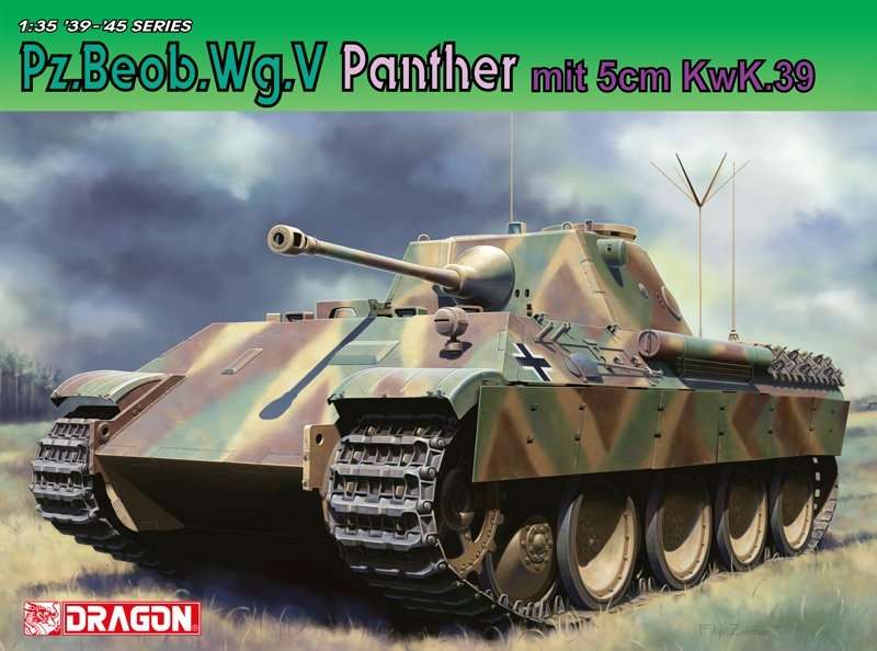 Niemiecki czołg Panzerkampfwagen V Panther z działem 5cm KwK.39, plastikowy model do sklejania Dragon 6821 w skali 1/35.-image_Dragon_6821_1