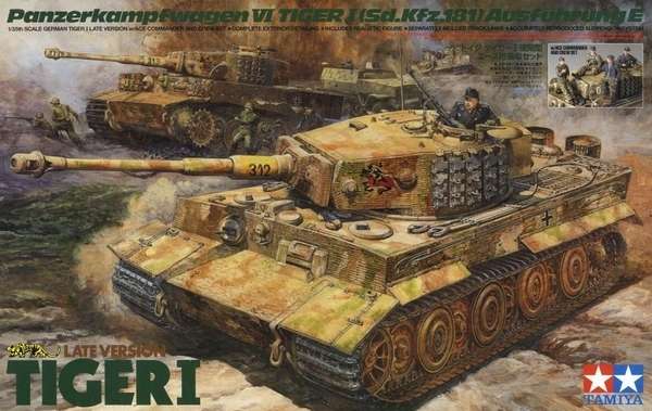 Niemiecki czołg Tiger I wraz z niemieckimi żołnierzami, plastikowy model do sklejania Tamiya 25401 w skali 1:35-image_Tamiya_25401_1