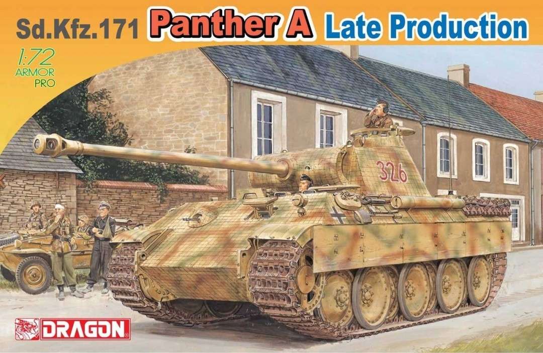 Niemiecki czołg średni Panther w wersji A (późna produkcja), plastikowy model do sklejania Dragon 7505 w skali 1:72-image_Dragon_7505_1