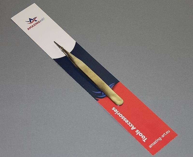 Precyzyjna modelarska pęseta z zaostrzonymi końcami, wykonana ze stali nierdzewnej, Amazing Art 18420-image_Amazing Art_18420_1