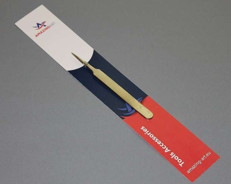Precyzyjna modelarska pęseta z zaostrzonymi końcami, wykonana ze stali nierdzewnej, Amazing Art 18437-image_Amazing Art_18437_1