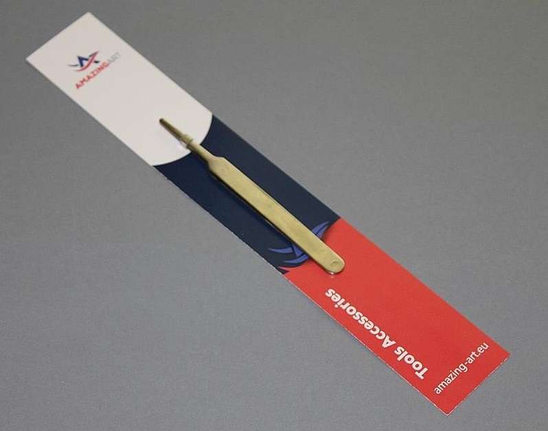 Precyzyjna modelarska pęseta z zaokrąglonymi końcami, wykonana ze stali nierdzewnej, Amazing Art 18468-image_Amazing Art_18468_1