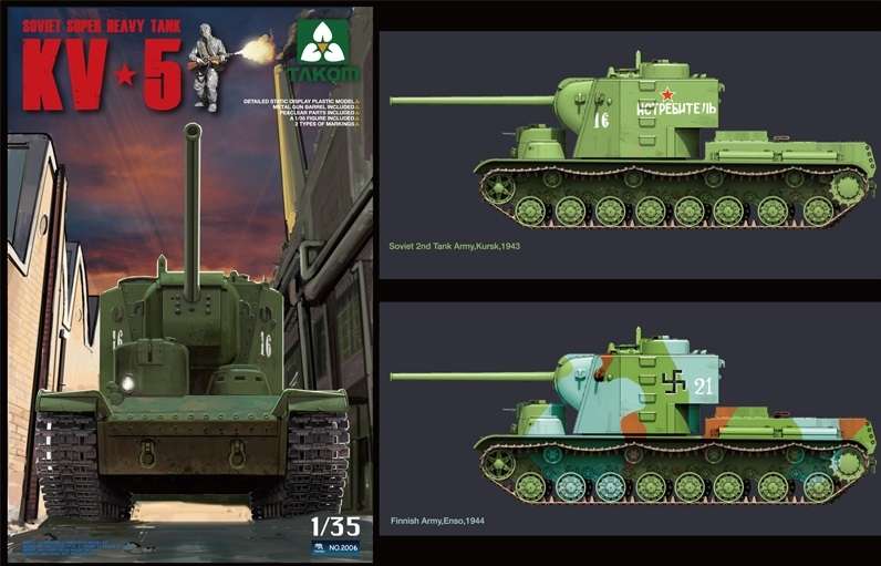 Radziecki super ciężki czołg KW-5, plastikowy model do sklejania Takom 2006 w skali 1:35.-image_Takom_2006_1