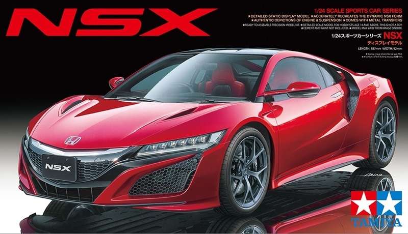 Japoński sportowy samochód Honda NSX, plastikowy model do sklejania Tamiya 24344 w skali 1:24.-image_Tamiya_24344_1