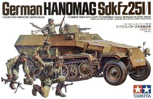 Niemiecki transporter opancerzony Hanomag Sd.Kfz. 251/1, plastikowy model do sklejania Tamiya 35020 w skali 1:35.-image_Tamiya_35020_1