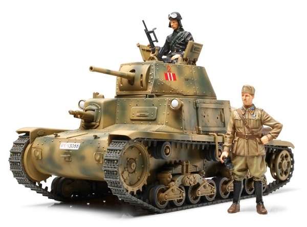 Model włoskiego czołgu średniego M13/40, plastikowy model do sklejania Tamiya 35296 w skali 1/35.-image_Tamiya_35296_1