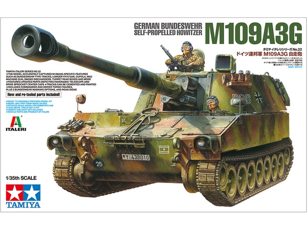 Niemiecka samobieżna haubica M109A3 G, plastikowy model do sklejania Tamiya 37022 w skali 1:35.-image_Tamiya_37022_1