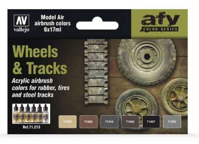 Zestaw 6 modelarskich farb akrylowych - Wheels & Tracks - Vallejo 71213-image_Vallejo_71213_1