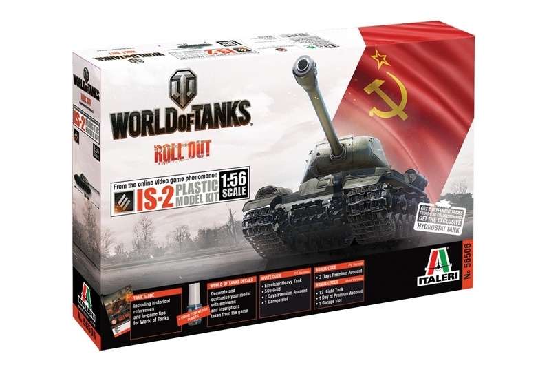 Radziecki czołg ciężki Josef Stalin IS-2, plastikowy model do sklejania Italeri 56506 z serii WOT w skali 1:56-image_Italeri_56506_1