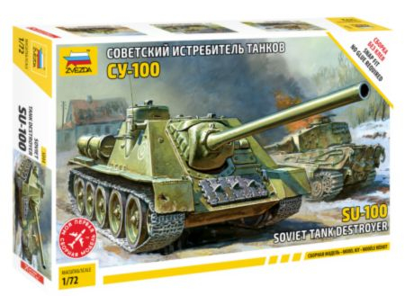 Radziecki niszczyciel czołgów SU-100, plastikowy model do składania Zvezda 5044 w skali 1:72-image_Zvezda_5044_1