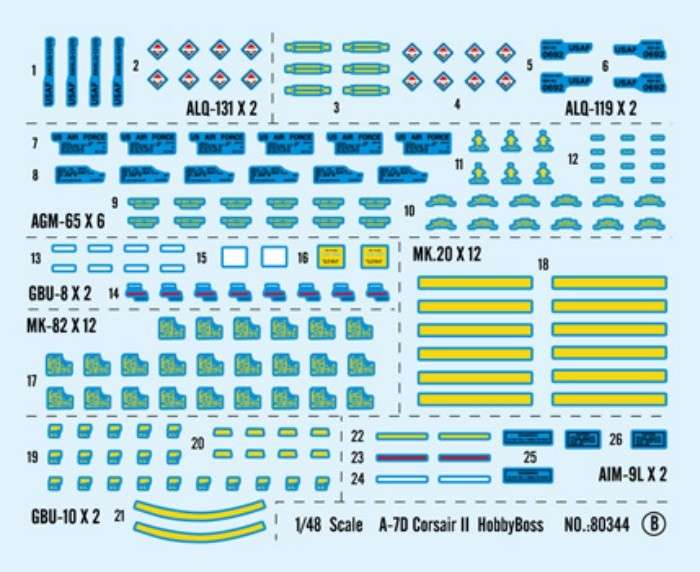Plastikowy model Hobby Boss 80344 A-7D Corsair II do sklejania - image_5-image_Hobby Boss_80344_2