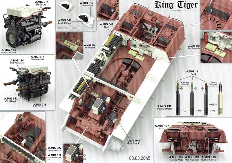 Model Takom 2073 w skali 1:35 - image c - King Tiger Henschel Turret w / interior-image_Takom_2073_2