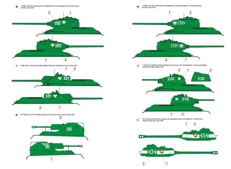 35D09 Polska kalkomania - Wojsko Polskie 1943-45 cz.1 - skala 1/35