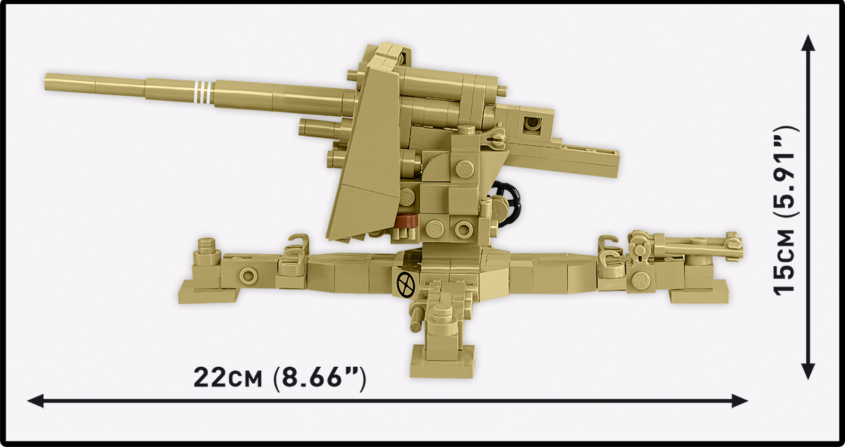 Działo Flak 36 z zestawu Cobi 3143 - wymiary