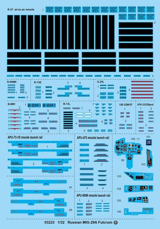 Model myśliwca MiG-29A Fulcrum w skali 1:32 do sklejania, Trumpeter_03223_image_3-image_Trumpeter_03223_3