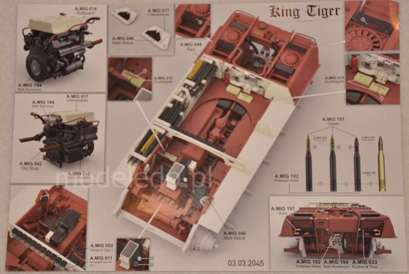 Niemiecki czołg z WWII King Tiger Henschel Turret w/Zimmerit model_do_sklejania_takom-2045_image_20-image_Takom_2045_4