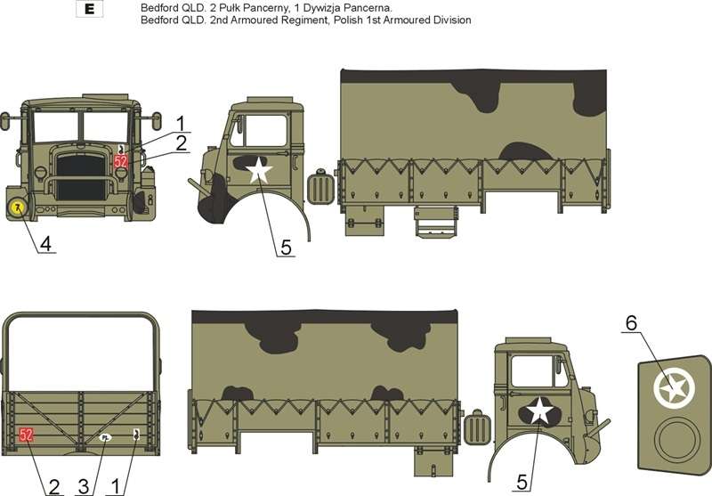35D20 Polska kalkomania - Bedford QLD w Polskich Siłach Zbrojnych -  1:35