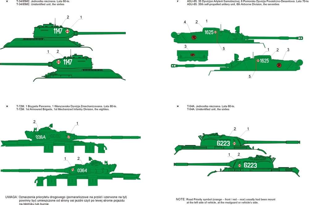 35D23 Polska kalkomania - Wojsko Polskie 1965-85 cz.2 - skala 1/35