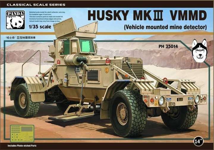 Amerykański pojazd do wykrywania min Husky Mk.III, plastikowy model do sklejania Panda 35014 w skali 1:35-image_Panda Model Hobby_35014_1